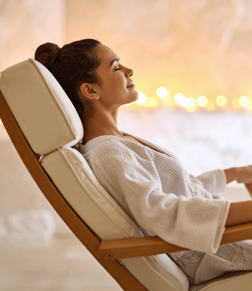Firefly_A serene wellness spa environment with a salt room glowing in soft white light, a per 65878